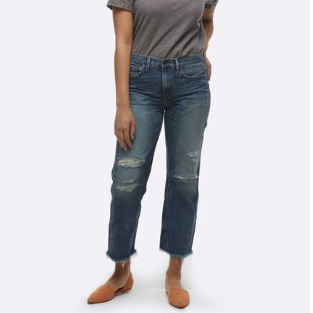 ABLE mid rise distressed jeans size 27